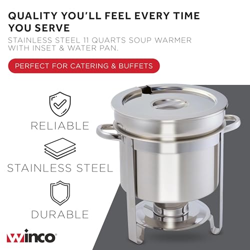 Stainless Steel Soup Warmer 11qt with Cover for Foodservice