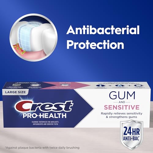 Crest Sensitive & Gum Toothpaste 4.8 oz Pack of 3 - Relieves Sensitivity, Strengthens Gums, Anticavity
