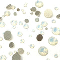 144 pcs White Opal Swarovski Flatback Crystals Assorted Sizes for Crafts & Jewelry