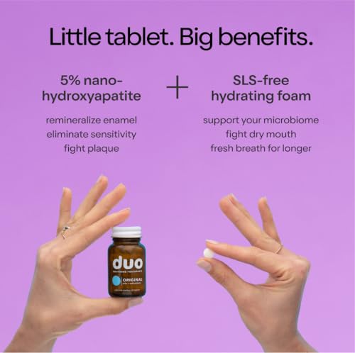 Duo Sleep Toothpaste Tablets with Melatonin & Nano Hydroxyapatite — 62 Count (Pack of 1)