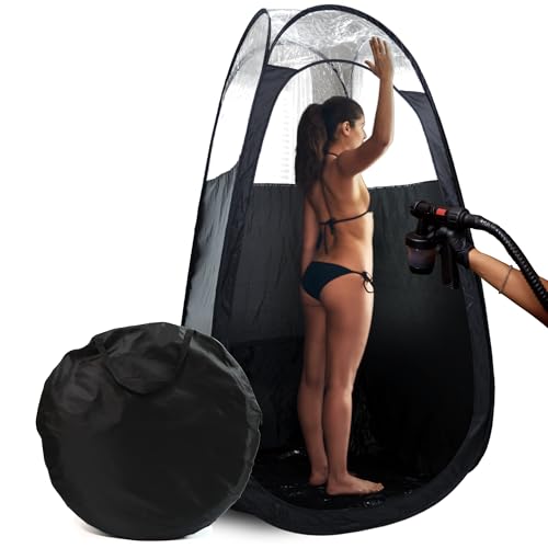 Large Spray Tan Tent ? Deluxe Pop Up Tent Portable Tanning Booth with Carry Case ? Clear Window for Perfect Spray Tanning ? Easy Clean for Home & Salon