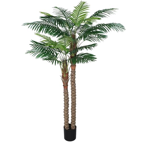 7FT UV-Resistant Faux Palm Tree – 84 Inch Artificial Outdoor Tropical Tree