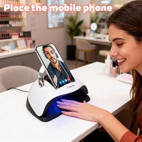 UV LED Nail Lamp 320W with 72 LEDs, 4 Timers, Phone Holder, Sensor, Fast Curing