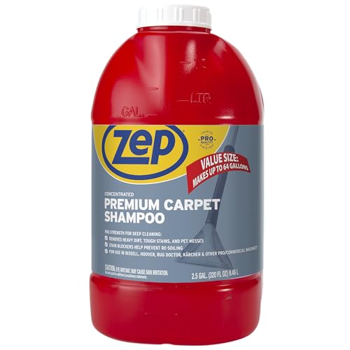 Carpet Cleaner Solution - Zep Premium Carpet Shampoo 2.5 Gal - Case of 2 - Deep Stain Removal, For Carpet Machines - Variation 1