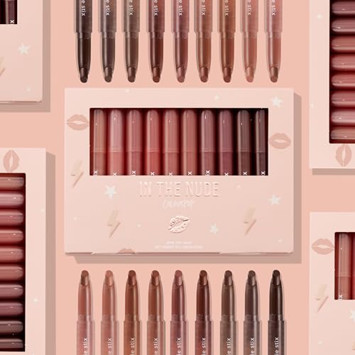 Nude Lipstick Set - 10 Matte & Cream Finishes Lip Sticks with Nourishing Formula - In The Nude Variation