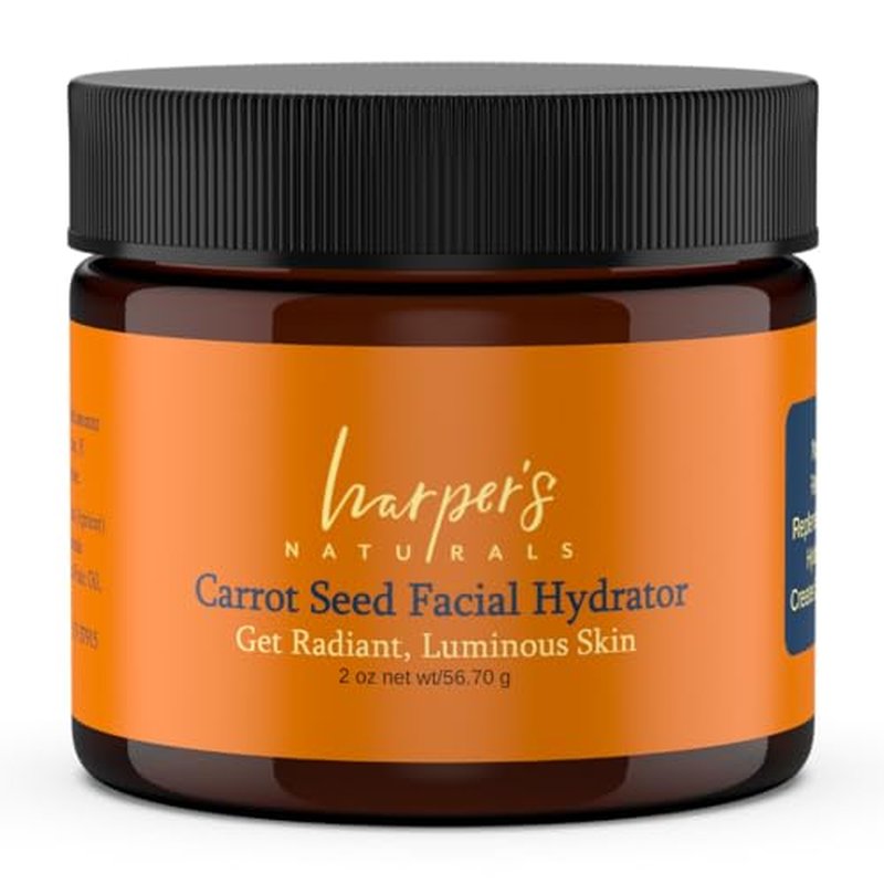 Harper's Naturals Carrotseed Facial Hydrator, All Natural Face Moisturizer, For All Skin Types, All Day Coverage, Smooths Fine Lines & Wrinkles, Carrotsedd Essential Oil Blend - 2 oz