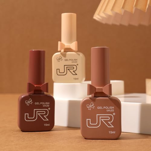 Gel Nail Polish Set 15ml Brown Earth Red Pink 9pcs UV Soak Off Manicure Kit - Variation 145C
