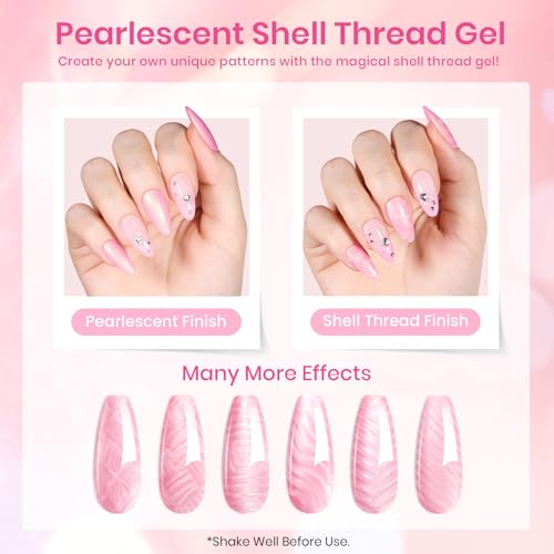 Beetles Gel Nail Polish Set ? 6 Pink Shades with Shimmer & Glitter Soak Off UV LED Gel Polish Kit Long Lasting Pink Reverie Collection DIY Home Salon Manicure Gift for Women & Girls