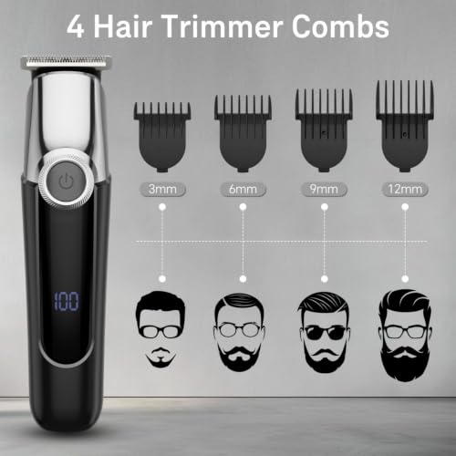 SilkGlow Beard Trimmer 5-in-1 Waterproof Electric Razor - Black (Variation: Black)