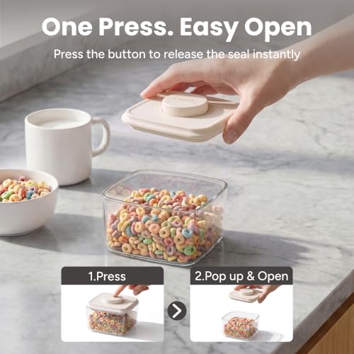 SMIRLY Glass Airtight Food Storage Containers with Pop Lids - White, 8-Piece Set