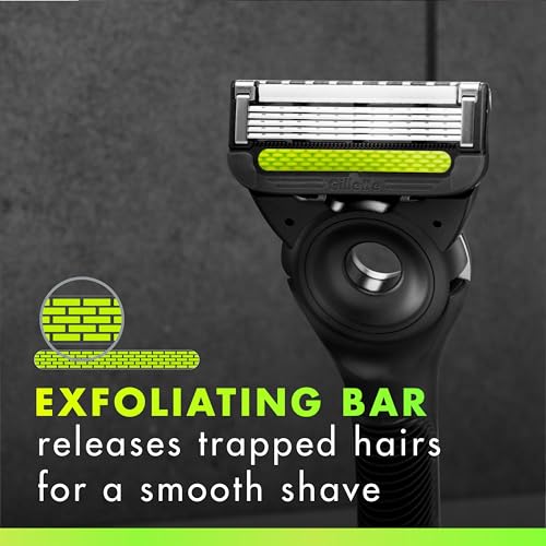 Men's Razor with 5 Blades, Exfoliating Bar & Magnetic Stand – Gillette