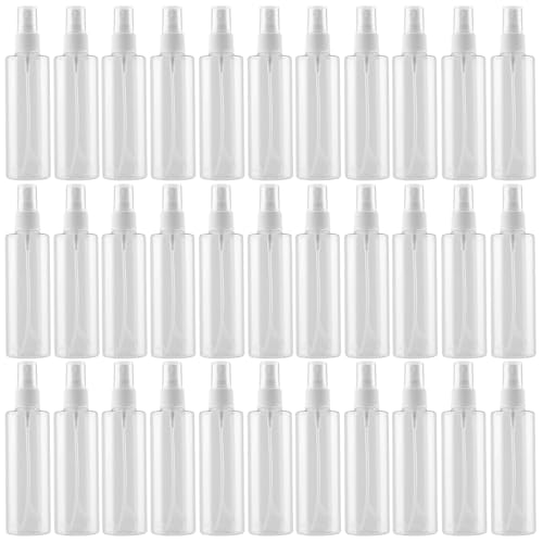 50 Pack Clear Plastic Spray Bottles - Refillable 4 oz Mist Sprayers for Travel & Beauty