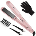 Pink 1.5 Inch Hair Straightener and Curler 2-in-1 Flat Iron with Fast Heating