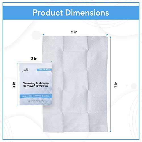 Cleansing & Makeup Remover Towelette with Vitamin E ? Alcohol-Free Heavy Face Cleansing Wipes ? Exfoliating Makeup Remover Wipes ? Biodegradable & Eco Friendly Make up Remover Face Wipes - Pack of 250