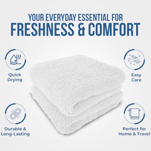 Assorted 24 Pack Cotton Washcloths for Face & Body, Grey & White