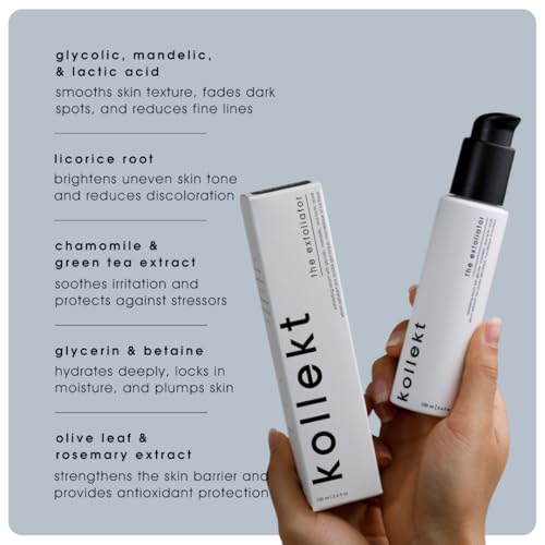 Mandelic Acid Anti-Aging Serum for Wrinkles & Fine Lines, Gentle Facial Exfoliator for Large Pores, Dark Spots, Blackheads ? with Lactic & Glycolic Acid | Gentle Daily Exfoliation + Hydration