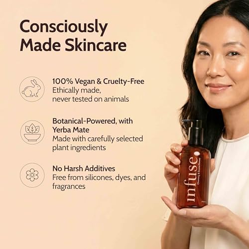 Infuse Non-Stripping Cleanser for Mature Skin, Hydrating Cleanser Face Wash, Gentle Facial Cleanser with Hyaluronic Acid and Peptides, Makeup Removing Face Wash for Dry and Sensitive Skin