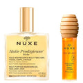 Nuxe Huile Prodigieuse Riche Nourishing Oil (3.3 Fl Oz) & R?ve de Miel Honey Lip Gloss (0.33 Fl Oz) Skincare Duo for Intense Hydration & Radiant Lips