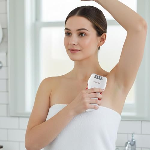 Epilady Legend 4 Rechargeable Epilator - Red & White, Hair Removal for Women