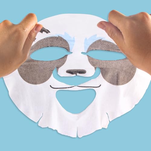 Animal Facial Mask Sheet Skincare for Adults and Children, Facial Mask Sheet for Present, Spa Party, Birthday Party, Holiday, Made with Cotton (6 Pieces)