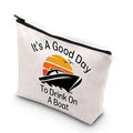 Boating Lover Gift Cruise Trip Gift It's A Good Day To Drink On A Boat Zipper Pouch Makeup Bag (Good Day Boat)
