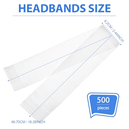 Disposable Spa Facial Headbands 500 Pack, Non-Woven, Stretch Fit, Hygienic Hair Cover