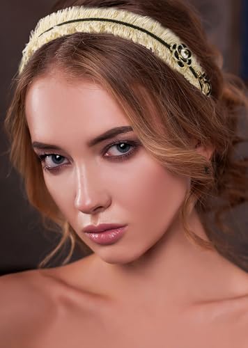 Pearl Hairband for Women - Decorative Headband with Jeweled Beads - 1 Pack