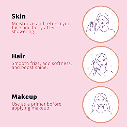 De La Cruz Rose Water and Glycerin for Face Bundle ? Rosewater Facial Toner and Moisturizer for Skin and Hair - 8 fl oz + 16 fl oz Refill Bottle