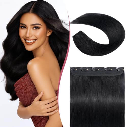 SEGOHAIR 18 Inch Clip In Hair Extensions #01 Jet Black Remy Human Hair Long Straight