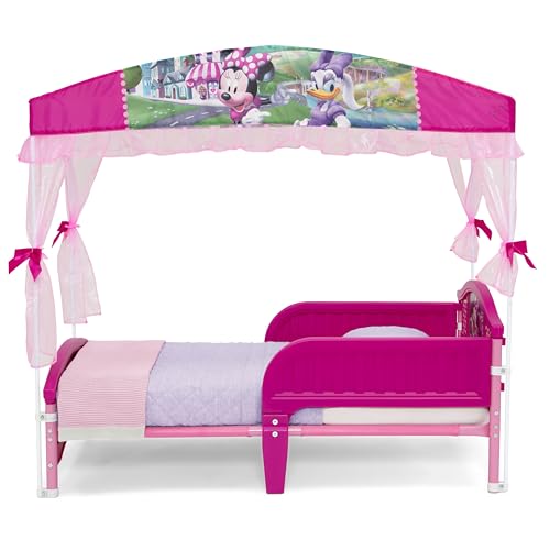 Toddler Bed with Canopy - Minnie Mouse Kids Bed for 15 Months+ - Safe & Easy Transition
