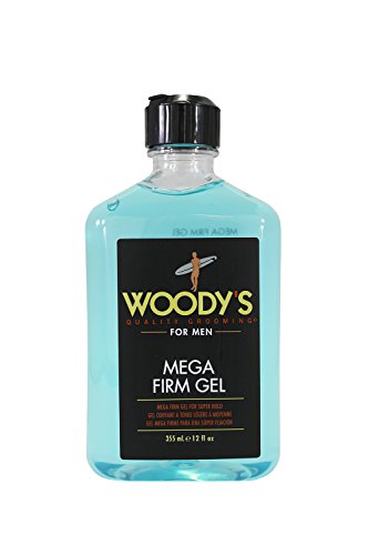Woody's Mega Firm Hair Gel - 12 oz, 2 Pack, Alcohol-Free, Strong Hold