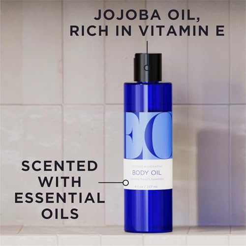 EO Body Oil 8oz Pack of 2 - French Lavender Moisturizing Massage Oil for Men & Women - Certified Organic, Essential Oil Blend, Calming Scent