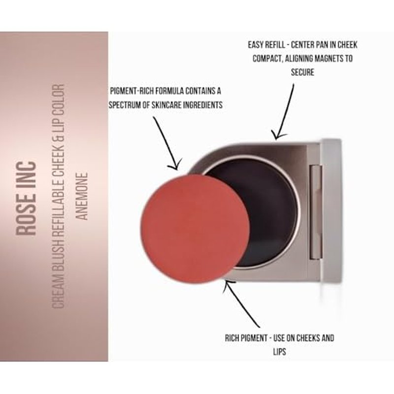 Cream Blush Refillable Cheek & Lip Color Refill (Anemone, 0.15 oz/ 4.5 g Refill)