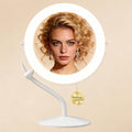 White 11.8 x 15.2 Inch Rechargeable Makeup Mirror with 3 Lights, 1X/10X Magnification