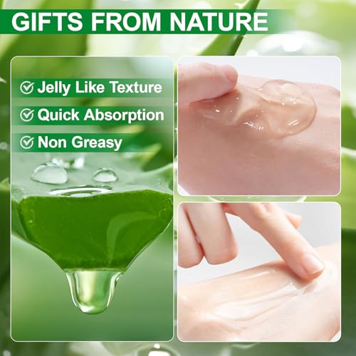 Erinde C-120 Pack Travel Aloe Vera Gel for Face Hair & Body, After Sun Relief, 99% Pure, Portable Travel Sachets