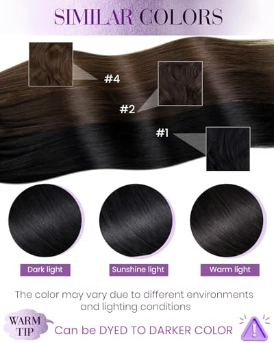 LaaVoo Micro Link Hair Extensions Human Hair 18 Inch Jet Black - Variation A1-Micro #1-Jet Black / 50g