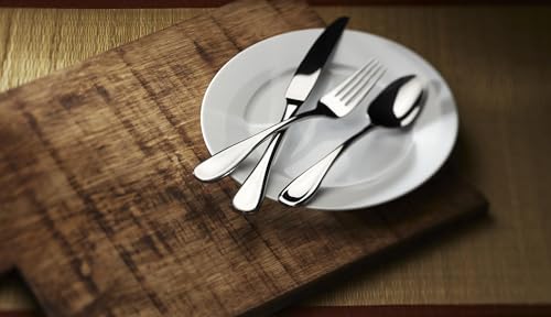 45-Piece Flatware Set for 8 - Modern Voss Silverware with Teardrop Handles