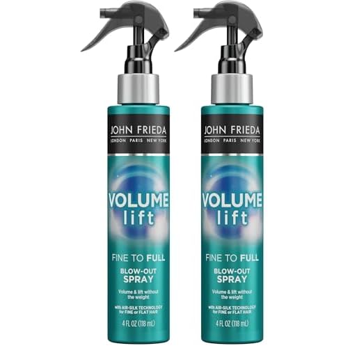 John Frieda Volume Lift Fine to Full Blow-Out Spray for Fine Hair, Safe for Color-Treated Hair, Root Booster Volumizing Spray, 4 Ounces, with Air-Silk Technology (Packaging May Vary) (Pack of 2)