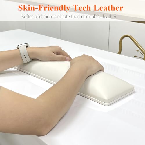 White Nail Arm Rest for Nail Tech, Cleanable and Waterproof, Professional Nail Hand Rest for Nail Tech Manicure Hand Pillow Stand with Anti-Slip Mat