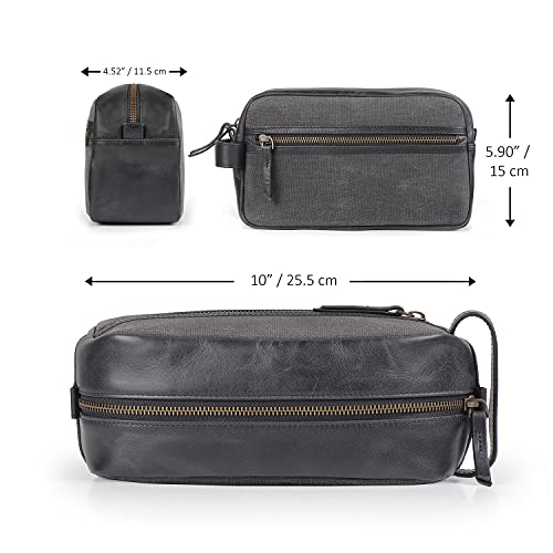 Londo Genuine Leather Travel Toiletry Bag ? Makeup, Shaving Organizer, Dopp Kit for Men & Women, Durable & Stylish Travel Accessory