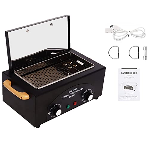 High Temperature Nail Tool Sterilizer with Timer - Black