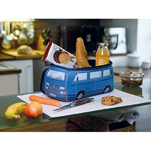 BRISA VW Collection - Volkswagen Neoprene Universal Makeup Cosmetics Toiletry Travel Pharmacy Bag in T3 Bus Vanagon Design (Blue/Large)