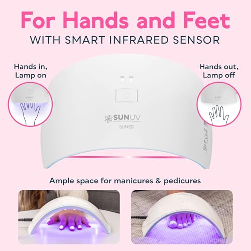 SUNUV UV LED Nail Lamp - Fast Curing Gel Nails, Sky Blue