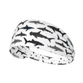 Black and Gold Swirl Liquid Ink Marble Headbands - Nautical Sharks Variation