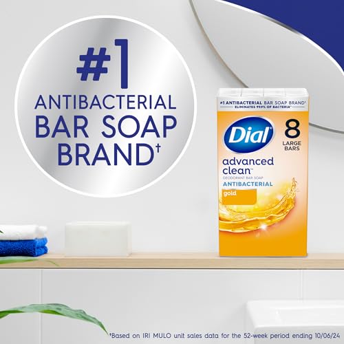 Antibacterial Deodorant Bar Soap - Gold, 4 Oz Pack of 32 - Deep Clean & Gentle