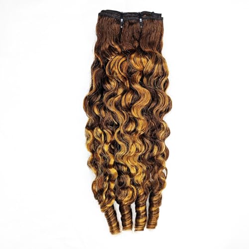 Water Wave Burmese Curly Human Hair Bundles - Honey Blonde Ombre 26 Inch P4/27