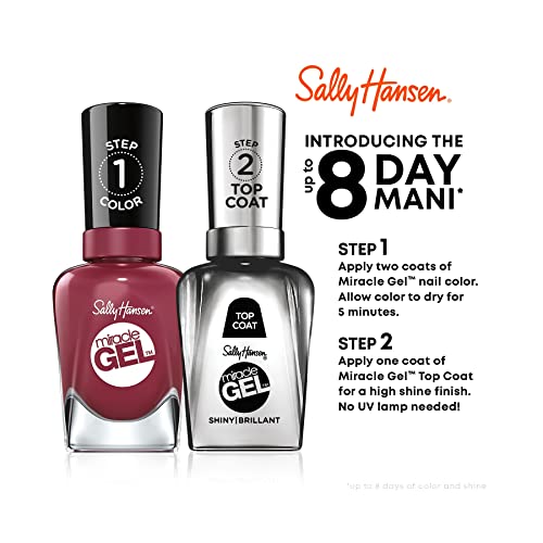 Sally Hansen Miracle Gel¢â, Combustealble, Long Lasting, Gel-Like Formula, No UV Lamp Needed, Blue Nail Polish