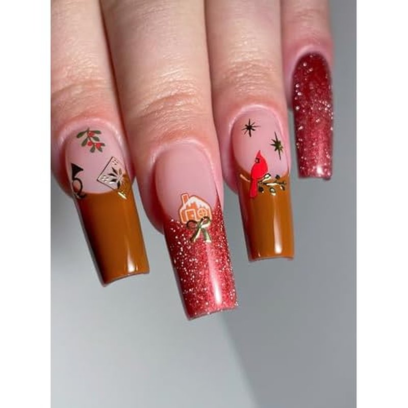 Deco Beauty Deco The Halls- Super Thin & Easy-to-Apply Nail Art with the Cutest Designs - Durable & Long-Lasting Nail Art Stickers and Decals for Women, for DIY At-Home Manicures & Salon-Quality Nails