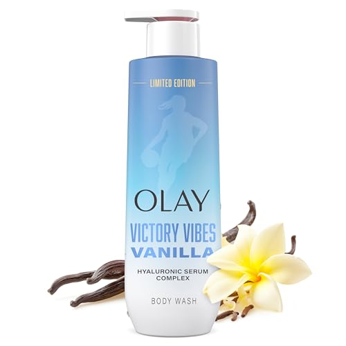 Olay Intensely Hydrating Body Wash with Hyaluronic Serum Complex, Victory Vibes Vanilla Scent, 20 fl oz