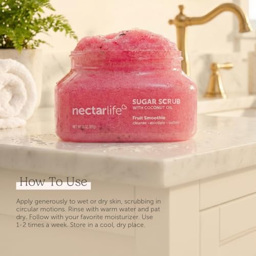 Fruit Scented Sugar Body Scrub - Moisturizing Exfoliant for Smooth Skin - 8 oz